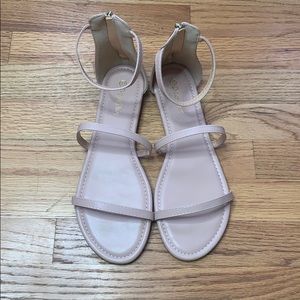 Nude Flat Strappy Sandals - Size 11